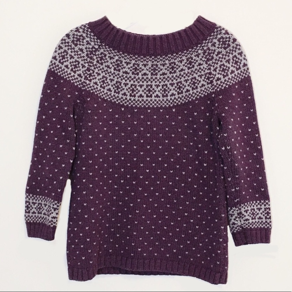 Talbots Purple Fair Isle Sweater